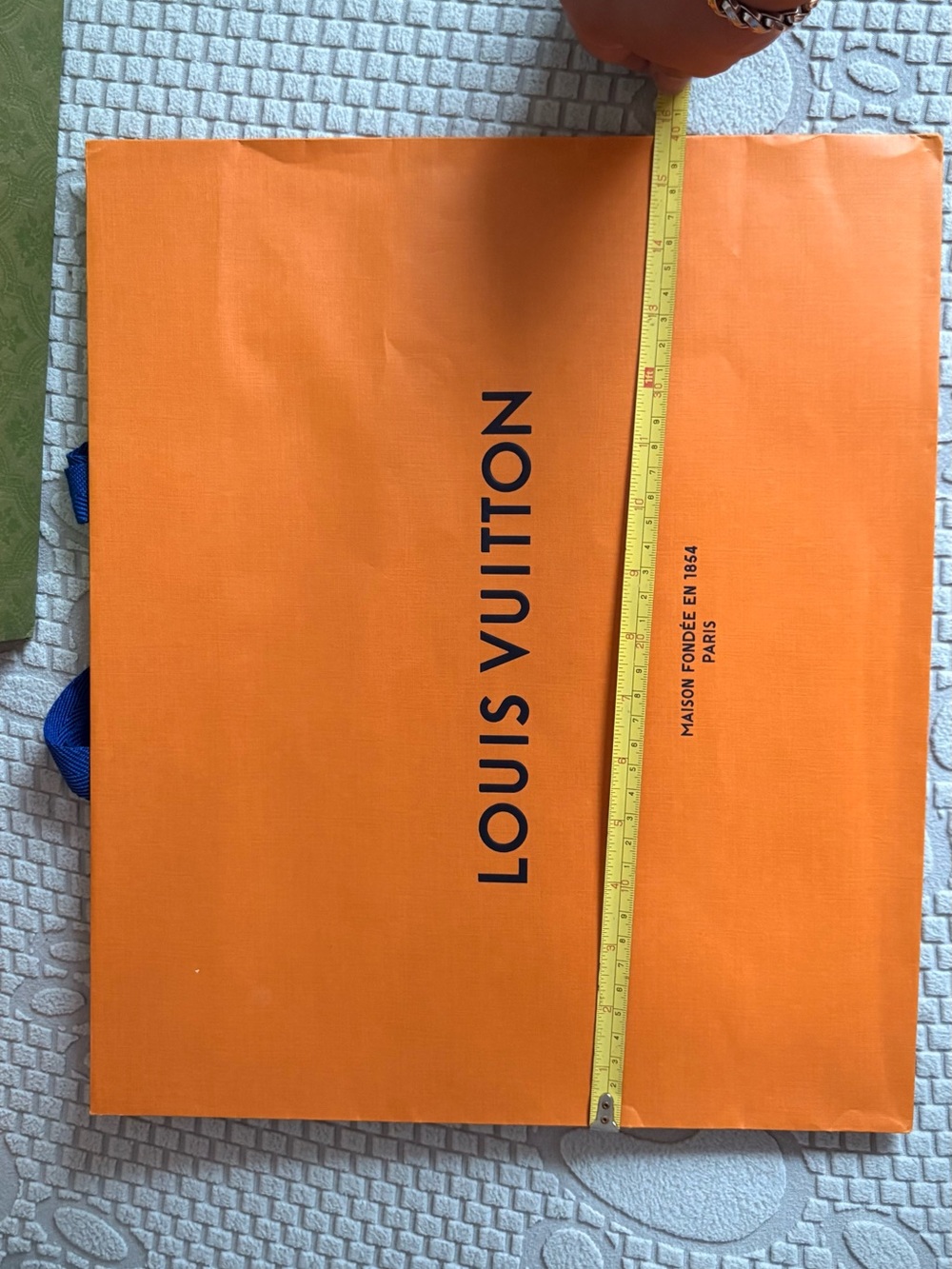 Louis Vuitton Orange Tote Bag with Navy Logo